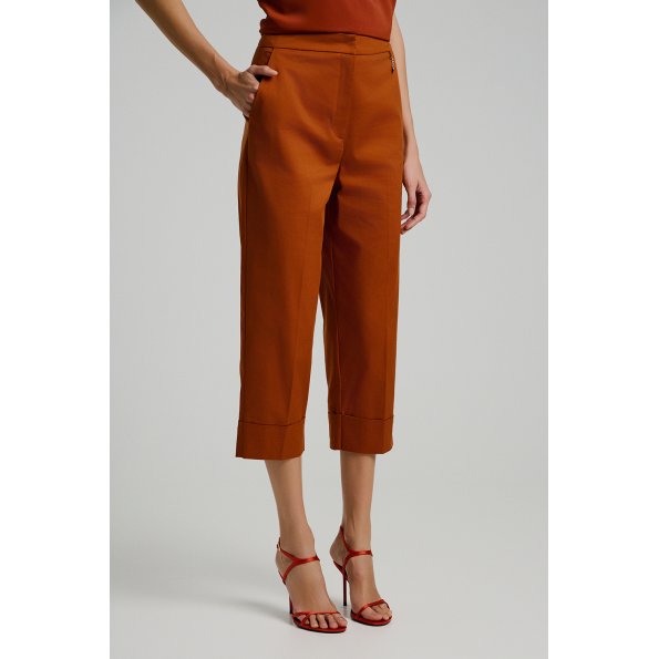 Γυναικείο cropped παντελόνι BILL COST 10-060790-0  καφέ
