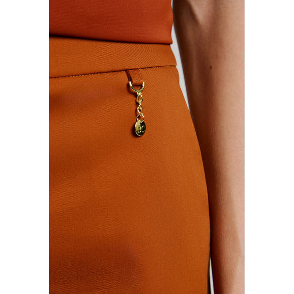 Γυναικείο cropped παντελόνι BILL COST 10-060790-0  καφέ