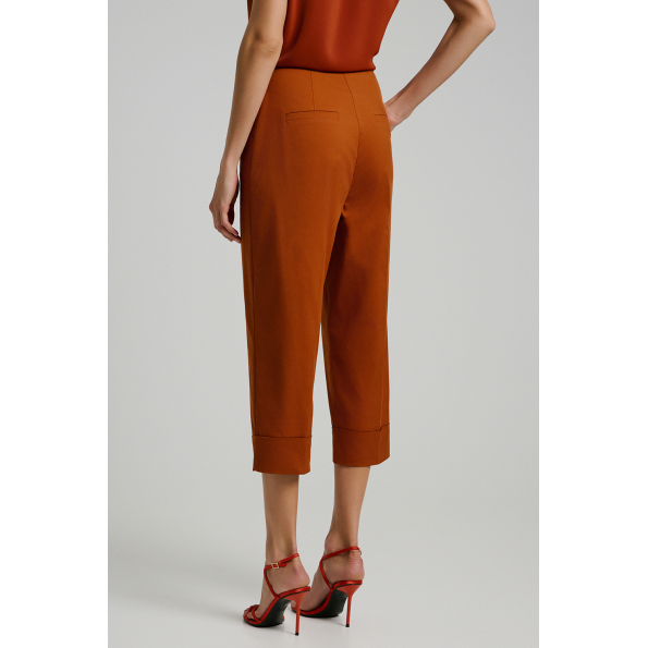 Γυναικείο cropped παντελόνι BILL COST 10-060790-0  καφέ