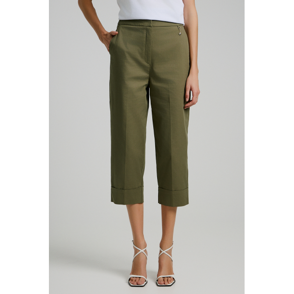 Γυναικείο cropped παντελόνι BILL COST 10-060790-0 λαδί