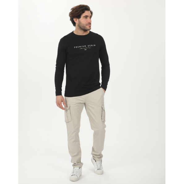 Ανδρικό cargo παντελόνι VAN HIPSTER 72244 εκρού