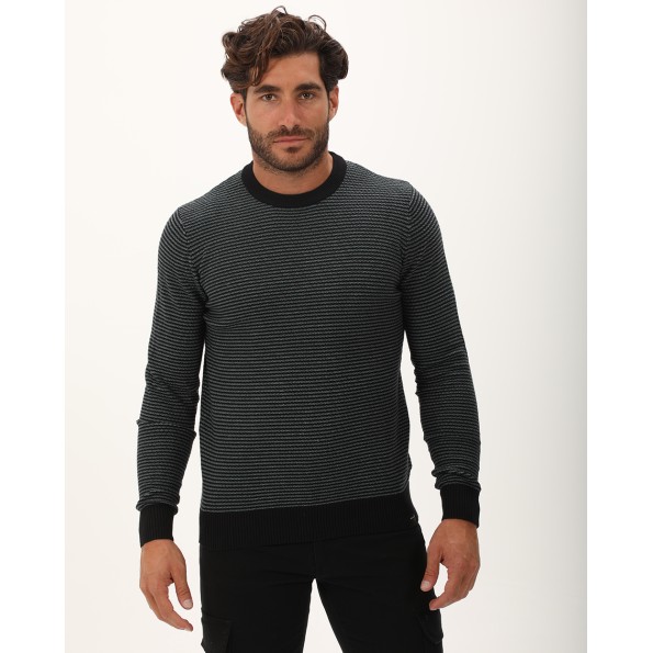 Ανδρική πλεκτή μπλούζα VAN HIPSTER 72280 μαύρη