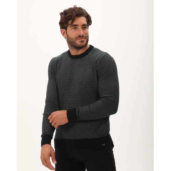 Ανδρική πλεκτή μπλούζα VAN HIPSTER 72280 μαύρη Ανδρικά