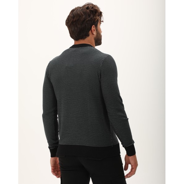 Ανδρική πλεκτή μπλούζα VAN HIPSTER 72280 μαύρη Ανδρικά