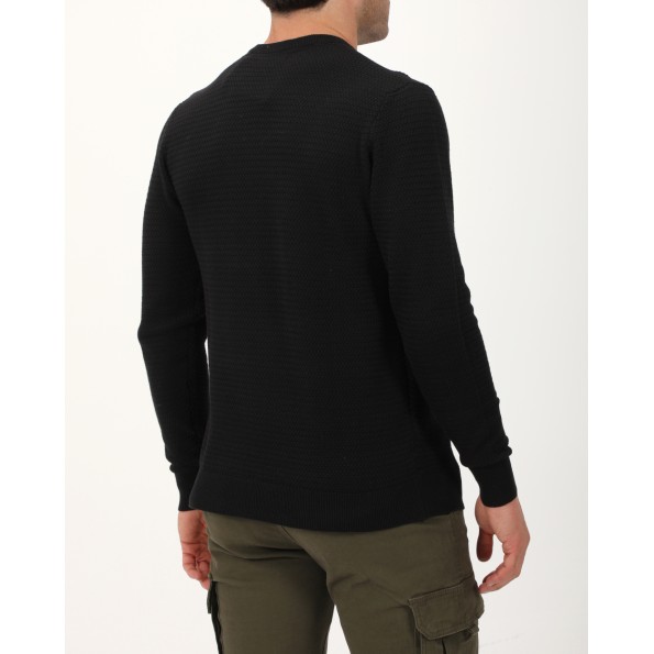 Ανδρική πλεκτή μπλούζα VAN HIPSTER 72281 μαύρη Ανδρικά