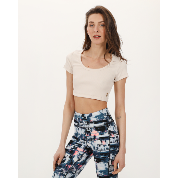 Γυναικείο cropped top SUGARFREE 23812100 μπεζ