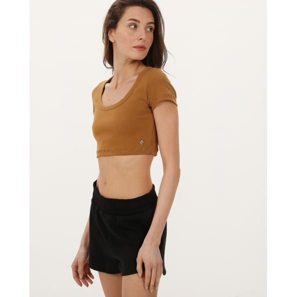Γυναικείο cropped top SUGARFREE 23812101 καφέ