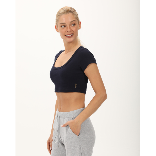 Γυναικείο cropped top SUGARFREE 23812101 ναυτικό μπλε