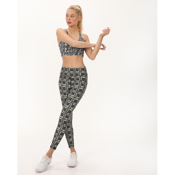 Γυναικείο κολάν 7/8 DKNY DP3P2950 ασπρόμαυρο
