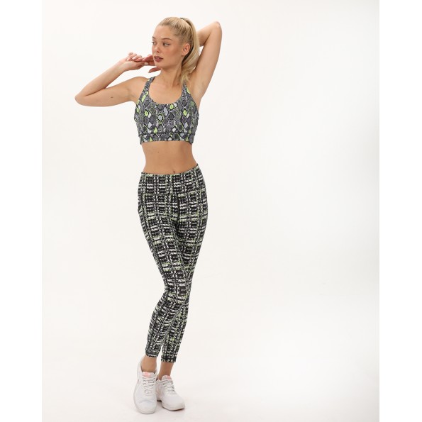 Γυναικείο αθλητικό μπουστάκι DKNY DP3T9591 ασπρόμαυρο κίτρινο