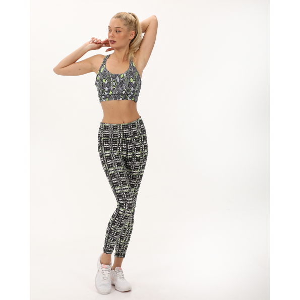 Γυναικείο αθλητικό μπουστάκι DKNY DP3T9591 ασπρόμαυρο κίτρινο