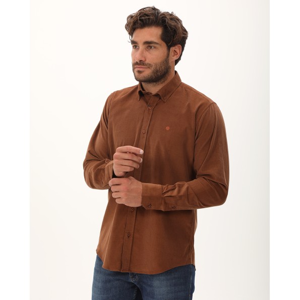Ανδρικό κοτλέ πουκάμισο DORS 1035009.C02 καφέ Ανδρικά