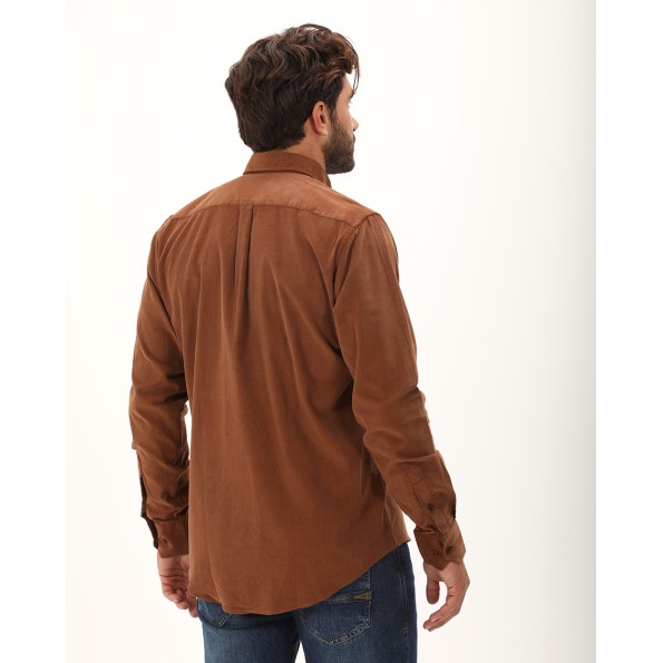 Ανδρικό κοτλέ πουκάμισο DORS 1035009.C02 καφέ Ανδρικά