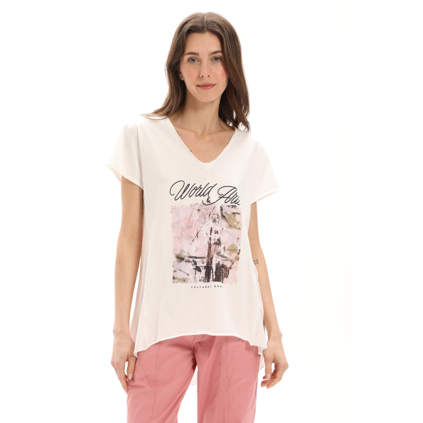 Γυναικείο t-shirt ATTRATTIVO 9918682 εκρού