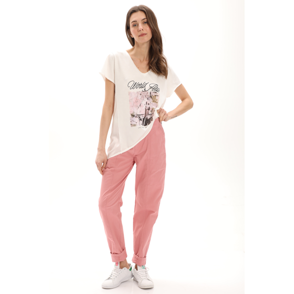 Γυναικείο t-shirt ATTRATTIVO 9918682 εκρού