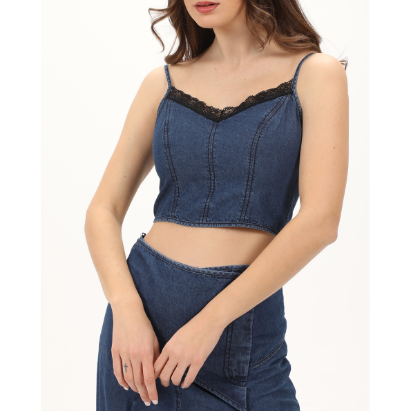 Γυναικείο cropped top ATTRATTIVO 91253270 μπλε