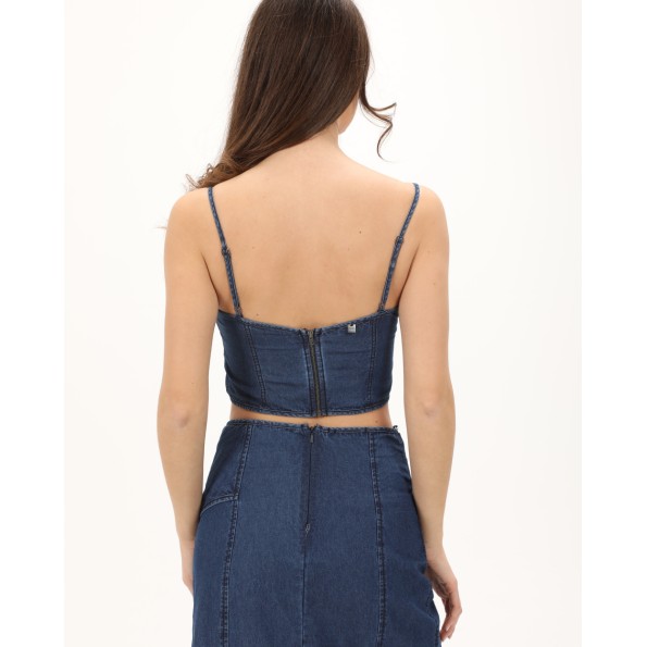 Γυναικείο cropped top ATTRATTIVO 91253270 μπλε