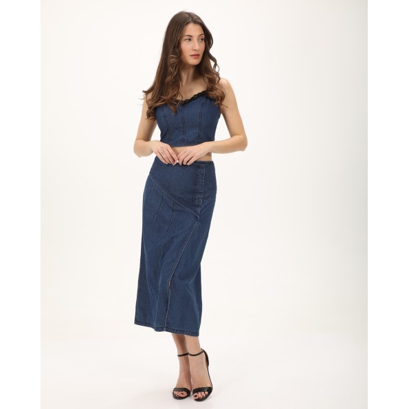 Γυναικείο cropped top ATTRATTIVO 91253270 μπλε