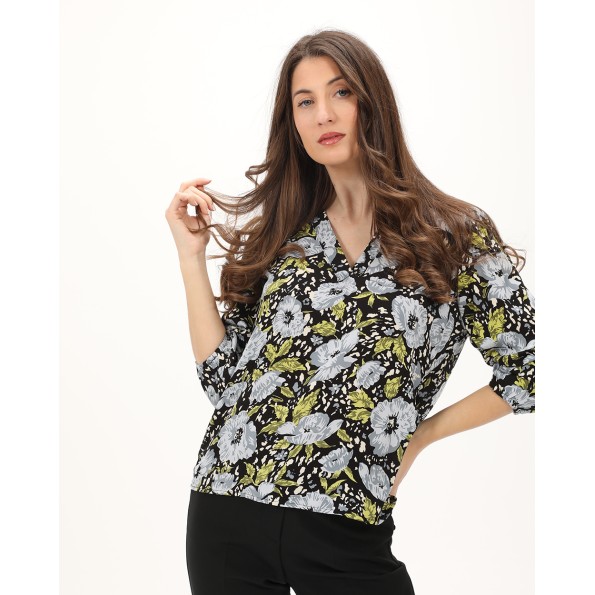 Γυναικεία tunic ATTRATTIVO 9917988 μαύρη floral