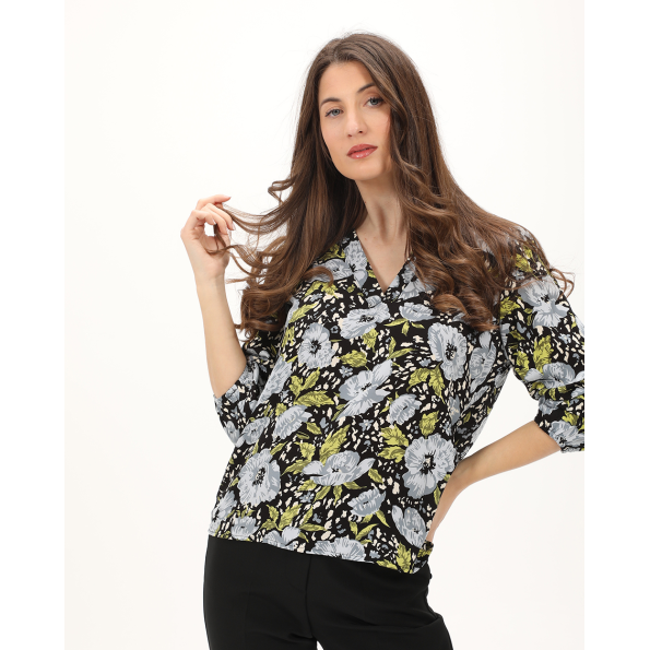 Γυναικεία tunic ATTRATTIVO 9917988 μαύρη floral