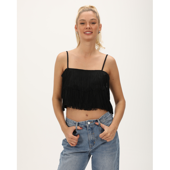 Γυναικείο cropped top ATTRATTIVO 91684422 μαύρο