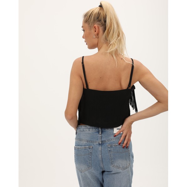 Γυναικείο cropped top ATTRATTIVO 91684422 μαύρο