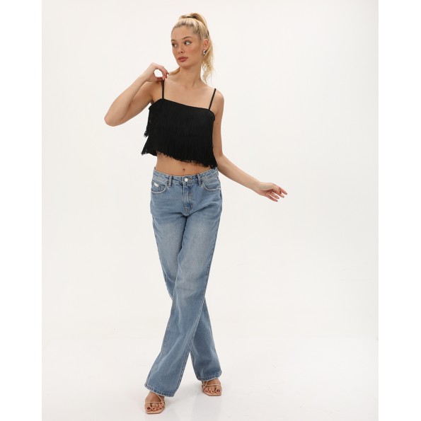 Γυναικείο cropped top ATTRATTIVO 91684422 μαύρο
