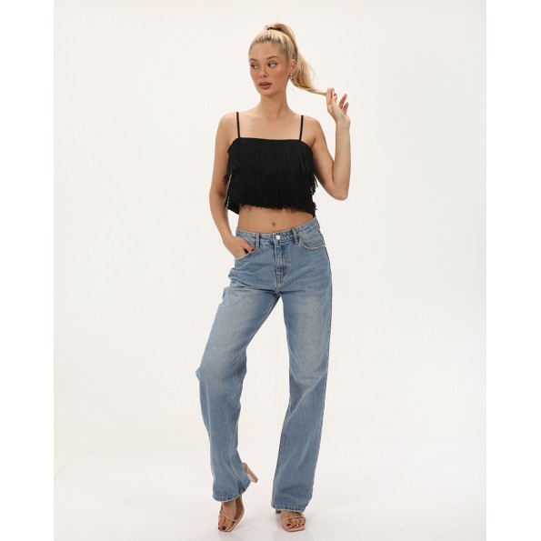 Γυναικείο cropped top ATTRATTIVO 91684422 μαύρο