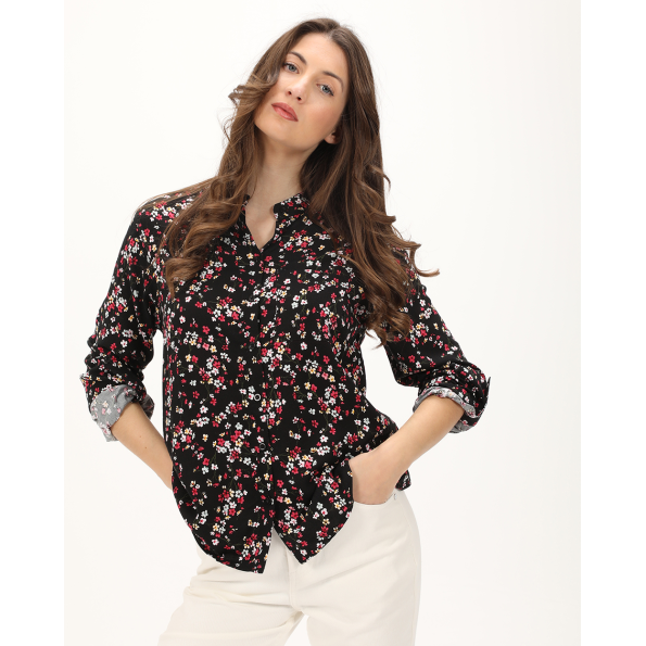Γυναικείο πουκάμισο ATTRATTIVO 9918422 μαύρο floral