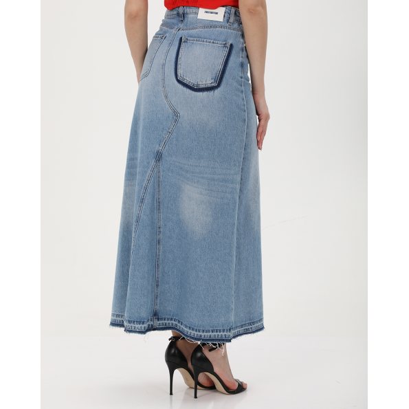 Γυναικεία maxi jean φούστα ATTRATTIVO 9918481 γαλάζια 