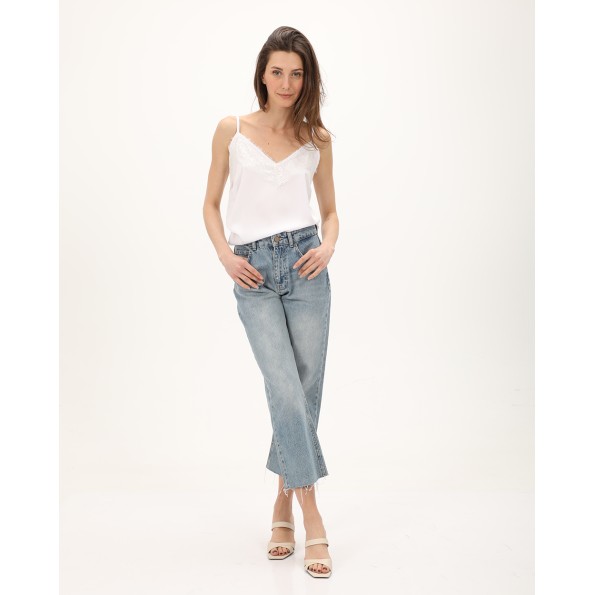 Γυναικείο cropped jean παντελόνι ATTRATTIVO 9918485 μπλε