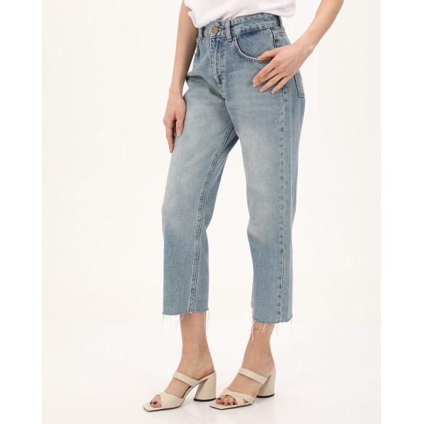 Γυναικείο cropped jean παντελόνι ATTRATTIVO 9918485 μπλε