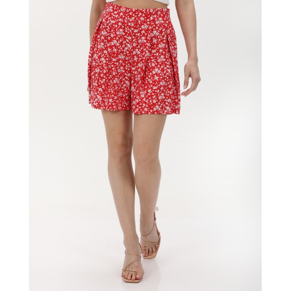 Γυναικεία mini φούστα σορτς ATTRATTIVO 9918602 κόκκινη floral