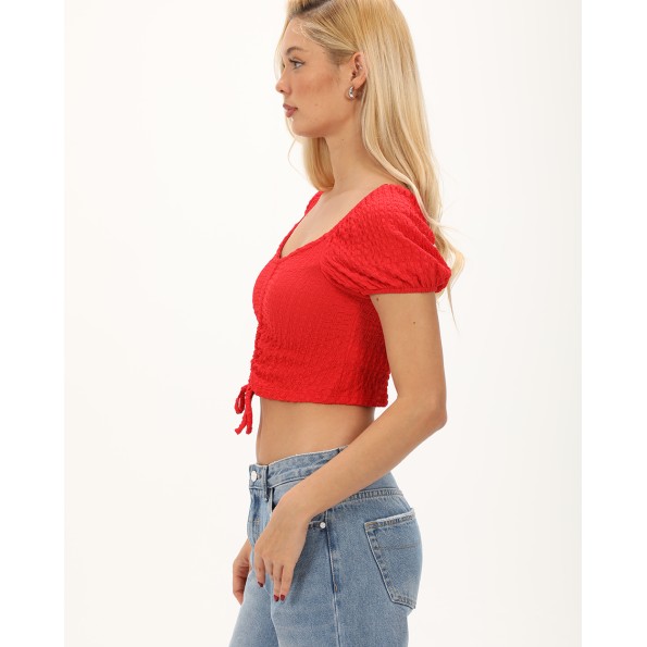 Γυναικείο cropped top ATTRATTIVO 9918955 κόκκινο