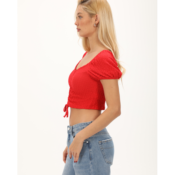 Γυναικείο cropped top ATTRATTIVO 9918955 κόκκινο
