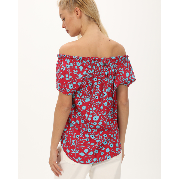Γυναικείο off the shoulders top ATTRATTIVO 9919406 κόκκινο