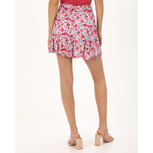 Γυναικεία mini φούστα σορτς ATTRATTIVO 9919408 ροζ floral