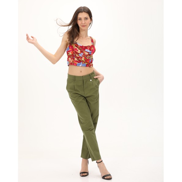 Γυναικείο cropped top ATTRATTIVO 9919128 κόκκινο floral