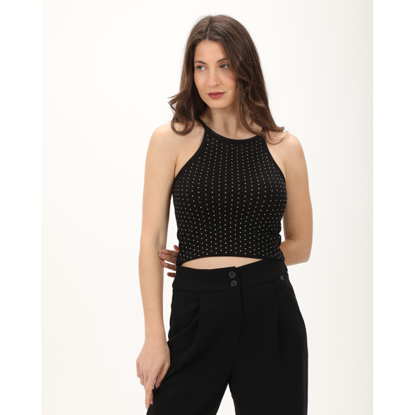 Γυναικείο crop top ATTRATTIVO 9919136 μαύρο