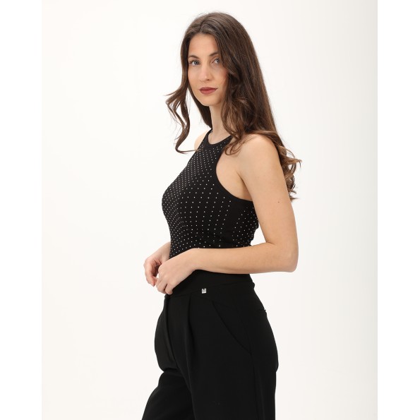 Γυναικείο crop top ATTRATTIVO 9919136 μαύρο