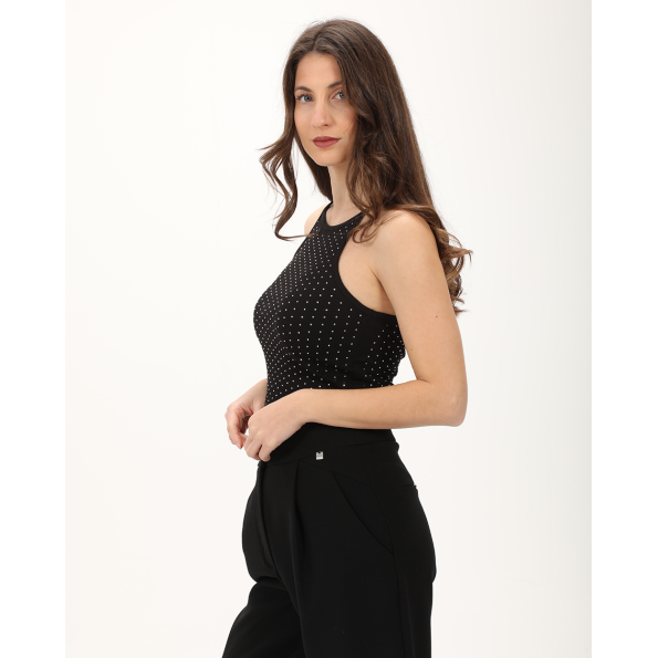 Γυναικείο crop top ATTRATTIVO 9919136 μαύρο