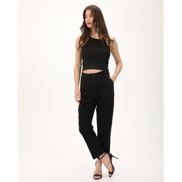 Γυναικείο crop top ATTRATTIVO 9919136 μαύρο
