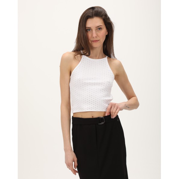 Γυναικείο crop top ATTRATTIVO 9919136 λευκό