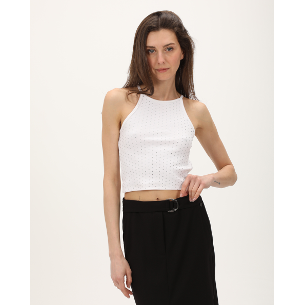 Γυναικείο crop top ATTRATTIVO 9919136 λευκό