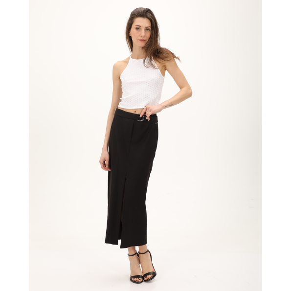 Γυναικείο crop top ATTRATTIVO 9919136 λευκό Γυναικεία