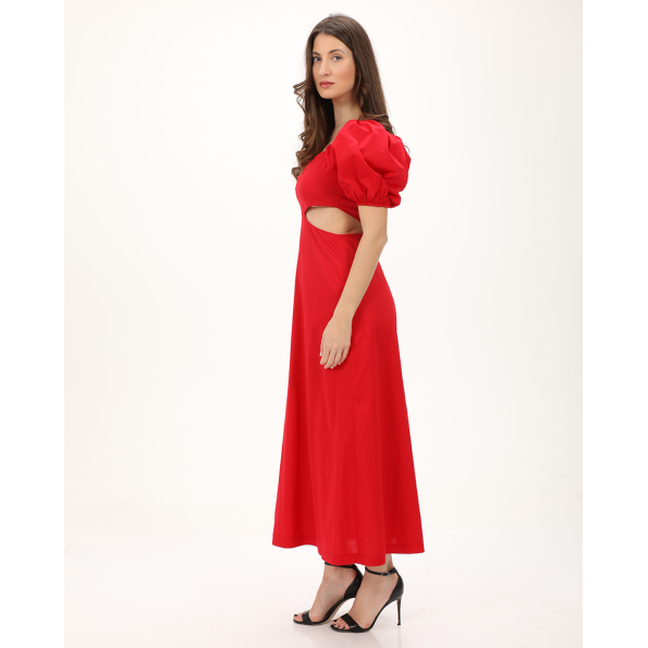 Γυναικείο cut out maxi φόρεμα ATTRATTIVO 9919602 κόκκινο