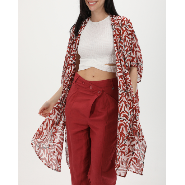 Γυναικείο κιμονό ALE 8919063 λευκό floral 