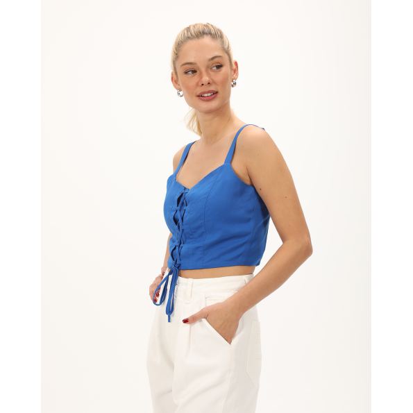 Γυναικείο cropped top ALE 8919103 μπλε Γυναικεία