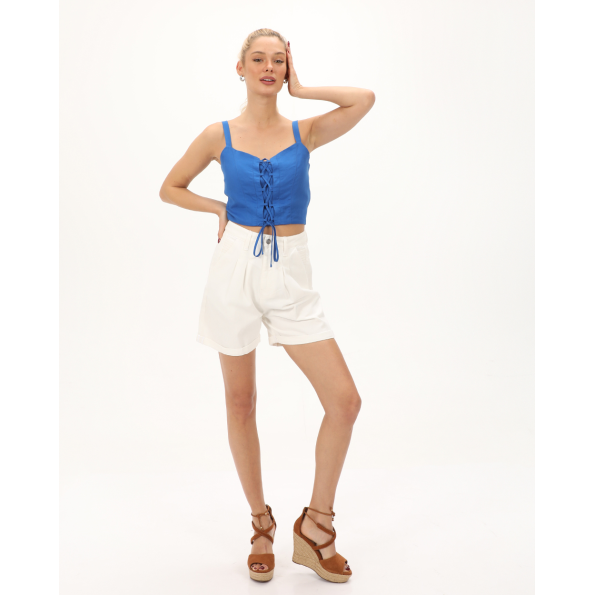 Γυναικείο cropped top ALE 8919103 μπλε Γυναικεία