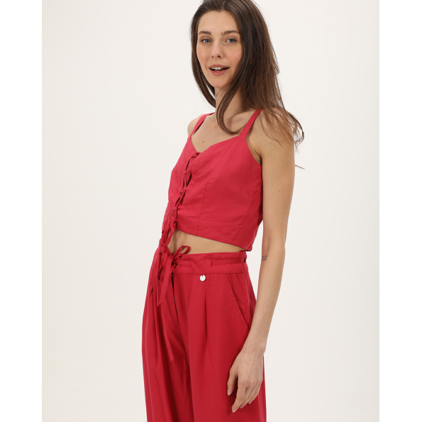 Γυναικείο cropped top ALE 8919103 φούξια Γυναικεία